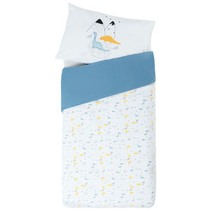 Parure de lit avec housse de couette et taie d'oreiller Mes amis les dinos 
