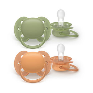 Lot de 2 sucettes silicone 18M+ Ultra Soft unies 