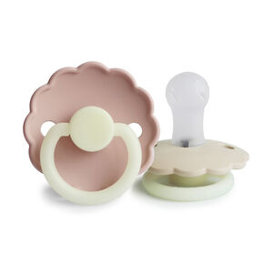 Lot de 2 sucettes silicone T1 Daisy Night blush/cream 