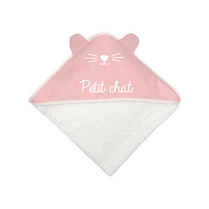 Cape de bain chat - Rose 