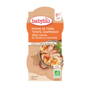Bols de Pomme de terre, Tomate, Champignon et Veau 2x200g 