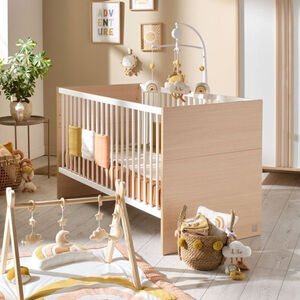 Lit Little Big Bed 140 x 70 cm Nature chêne velours/blanc laqué 