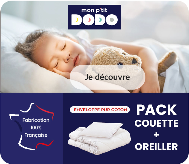 Dodo - Pack couette et oreiller, enveloppe pur coton