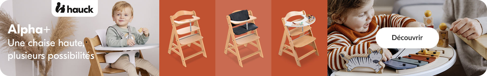 Une chaise haute, plusieurs possibilités